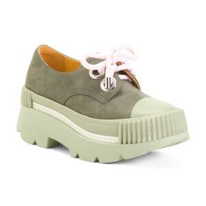 4NEW CCCCEES Leather Esker Era platform Loafers ash for women 1367mn